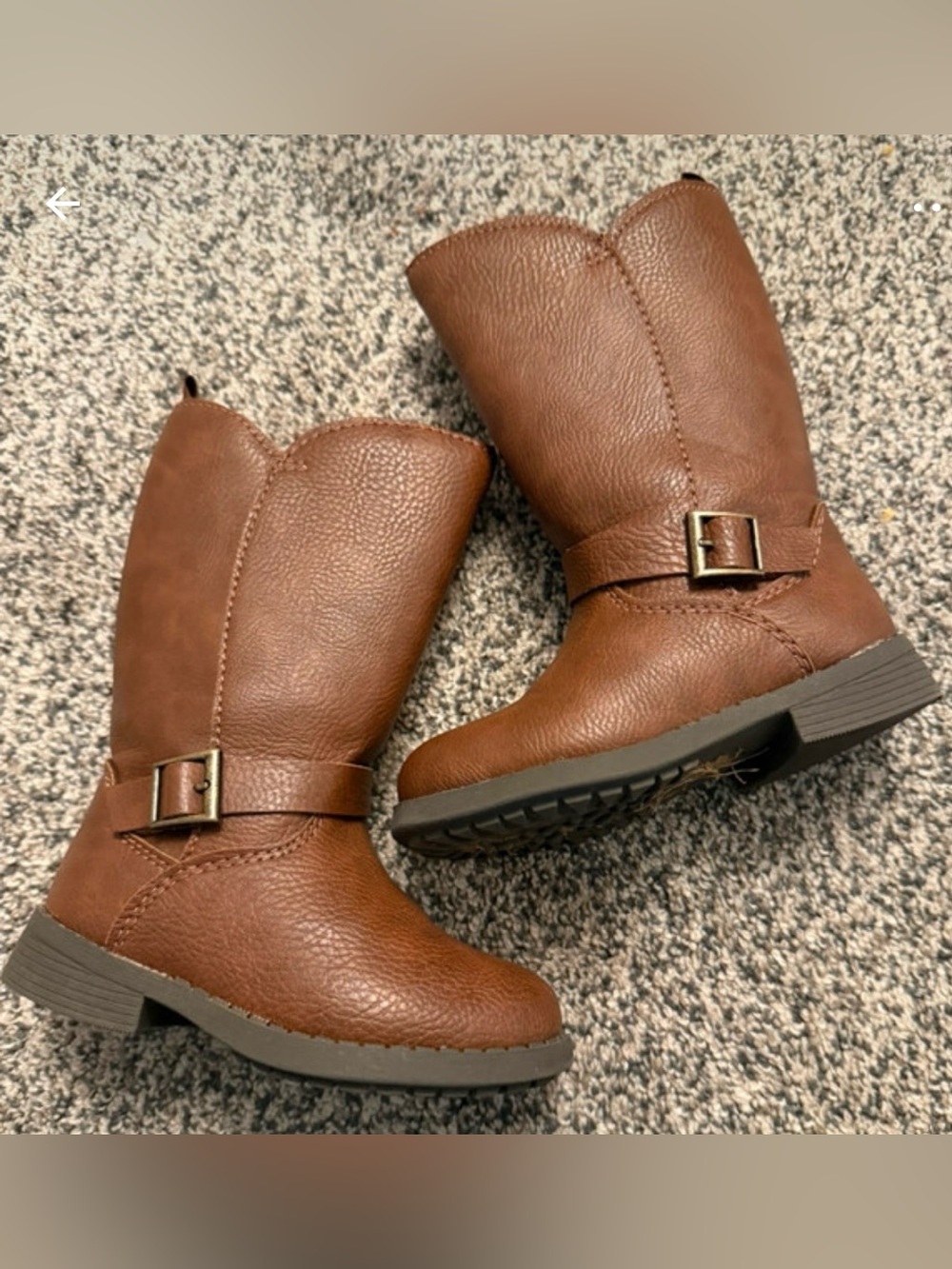 OshKosh B’gosh Toddler Girls Brown Buckle Boots Size 6M Faux Leather